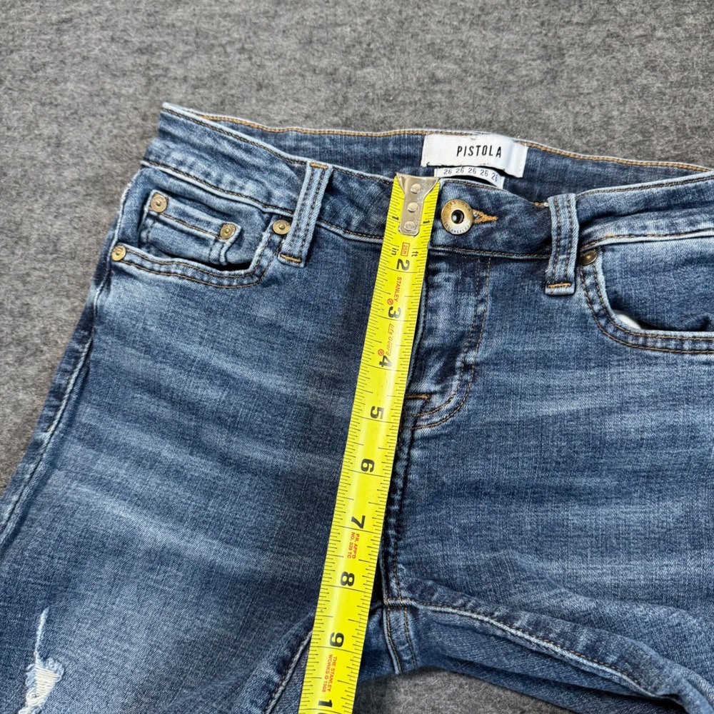 Pistola Women Skinny Jeans Size 26 Medium Wash Distressed Raw Hem P6730MTW-NFR - Picture 9 of 11